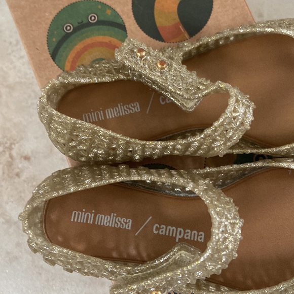 Mini Melissa Campana shoe gold size toddler 11 - Picture 4 of 8
